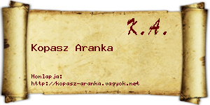 Kopasz Aranka névjegykártya
